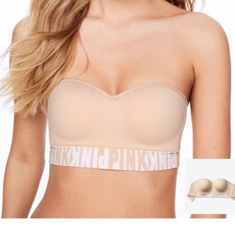 Pink NWT strapless seamless push-up
